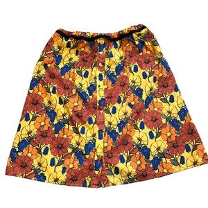 Fit-n-flare skirt in bold hues with black trim at waist - MINT!!